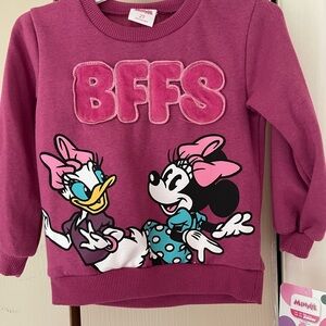 Disney Pink BFFs Sweatshirt with Daisy Duck and Minnie Mouse
